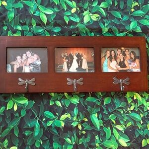Wooden Photo Frame with Dragonfly Hooks